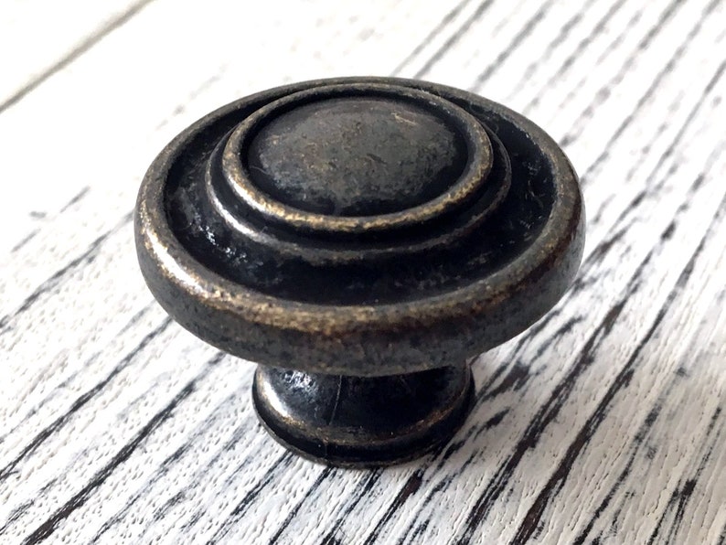 3.5 4.25 Vintage Look Drop Bail Swing Drawer Pull Handles Knob Dresser Pulls Dark Antique Bronze Cabinet Handle 3 1/2 4 1/4 90 108 mm image 2