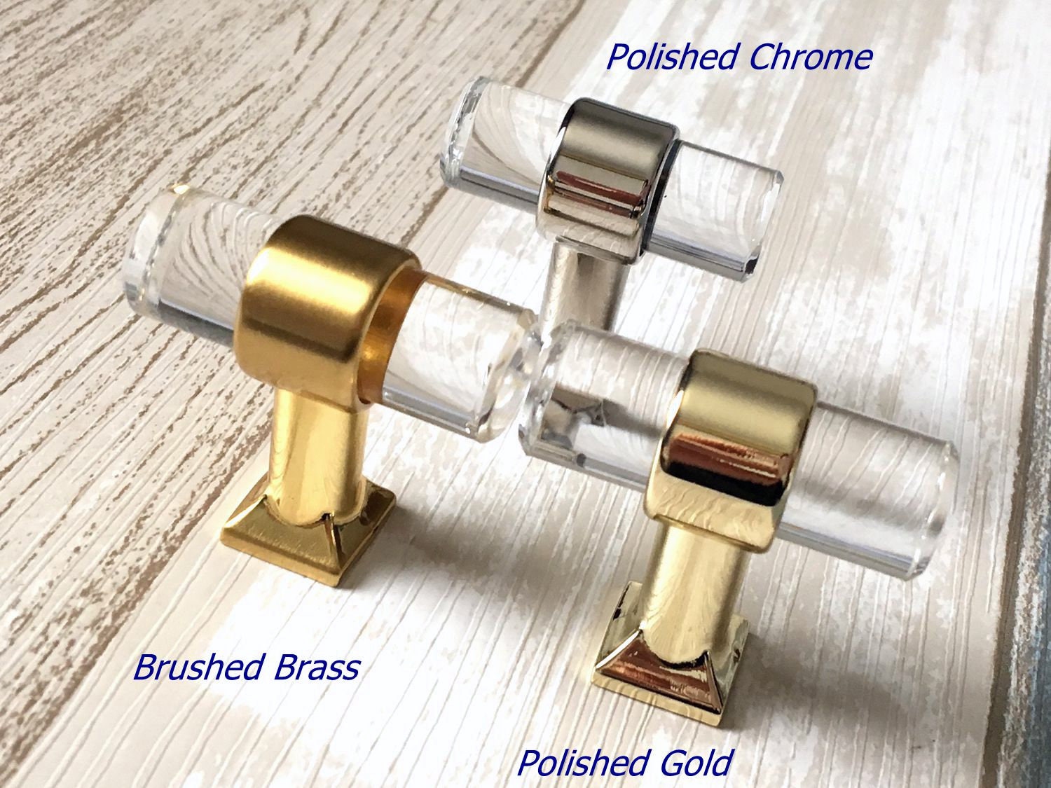 Acrylic Pull Handle Glass Look Lucite Drawer Pull Etsy