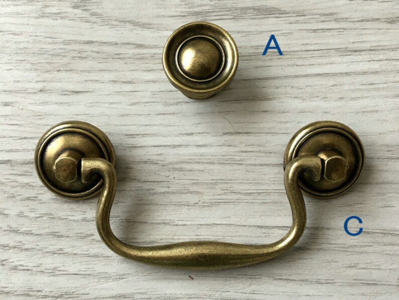 3.75 Vintage Style Drop Handle Bail Drawer Pulls Handles Etsy