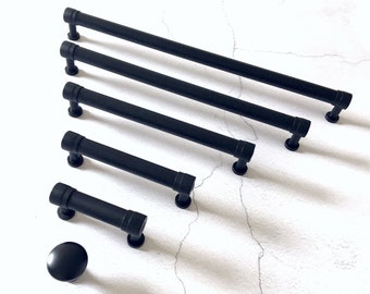 2" 2.25" 2.5" 3" 3.5 3.75 4" 4.25“ 4.5 5" 6" 6.5" 7 8" 9 10" C-C Matte Black Drawer Pull Dresser Handles Cabinet Handle Hardware 76 96 128