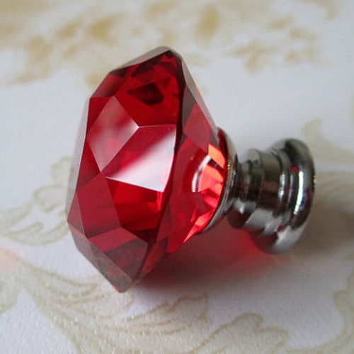Red Glass Knobs / Dresser Knobs / Drawer Knobs Pulls Handles Etsy