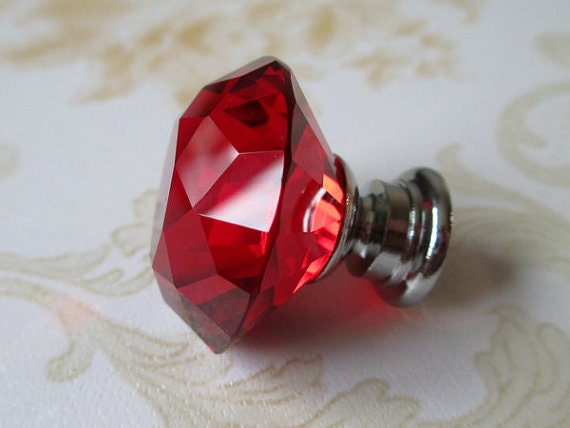 Red Glass Knobs Dresser Knobs Drawer Knobs Pulls Handles Etsy