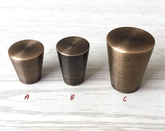 Bouton en laiton antique pour commode, bouton de tirage conique Boutons de tiroir poignées boutons de porte d'armoire rustique rétro en forme de cône conique
