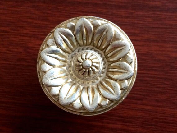 Antique Silver Bronze Flower Knobs Dresser Knob Drawer Knobs Etsy