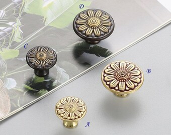 Brass Knob Drawer Pulls Knobs Handles Dresser Knobs Retro Kitchen Cabinet Knob Handle Pull  Gold Antique Bronze Vintage Shabby Chic Hardware