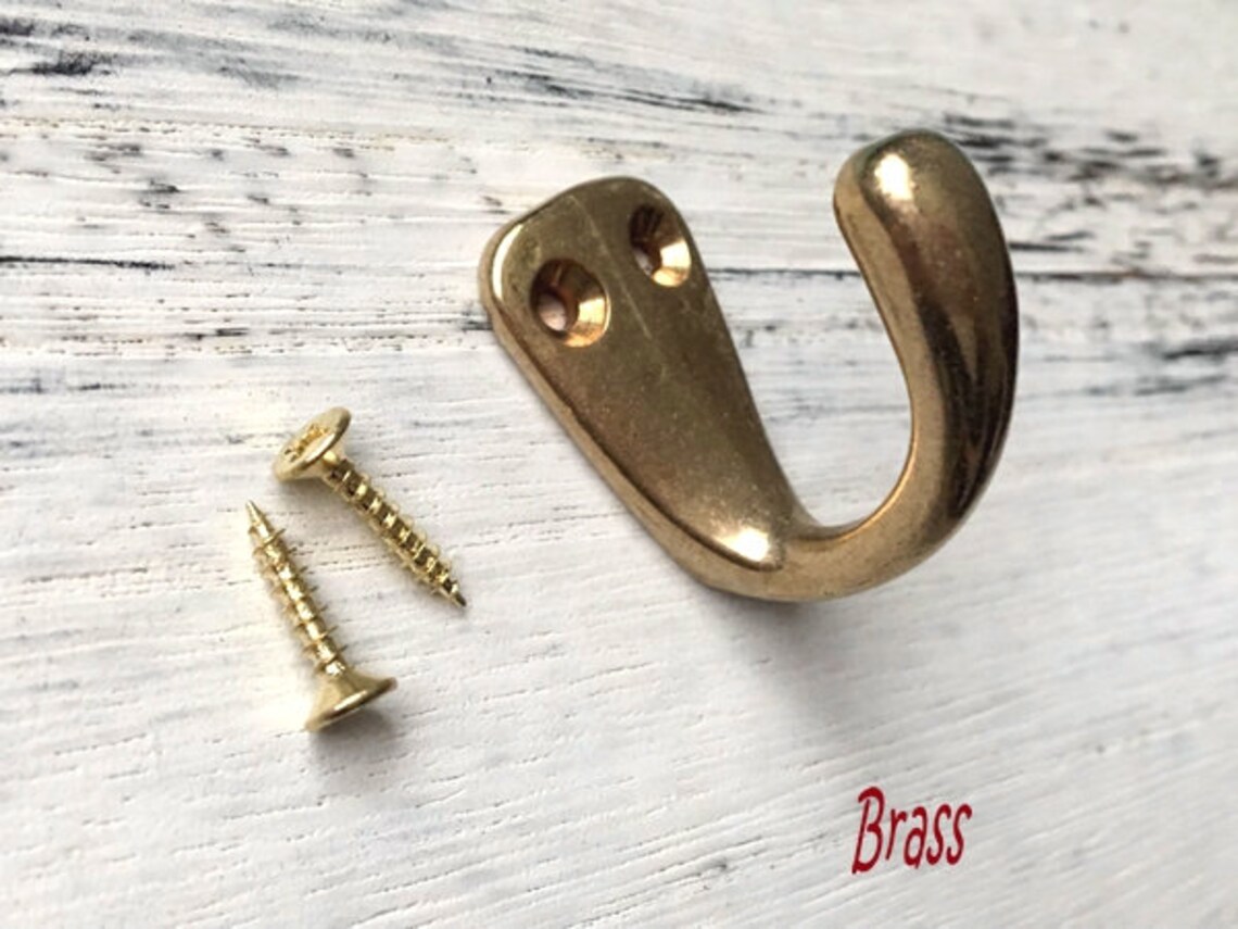 Small Wall Hooks Brass Tiny Hook Decorative Hooks Wall Hook Etsy