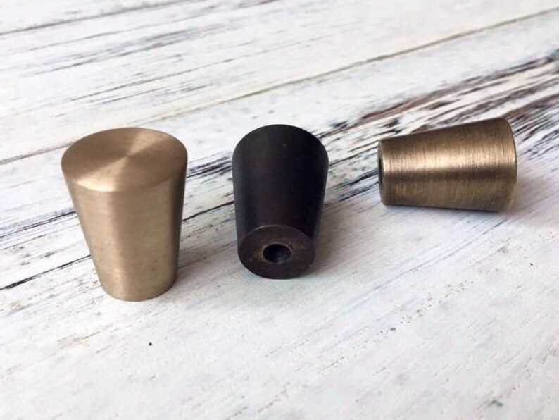 Brass Knob Tapered Dresser Knob Conical Drawer Knobs Pulls Etsy