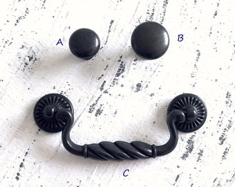 4.25" Drop Handle Bail Swing Drawer Pull Handles Knob Dresser Pulls Antque Black Vintage Look Cabinet Handle 4 1/4" 108 mm ARoseRambling