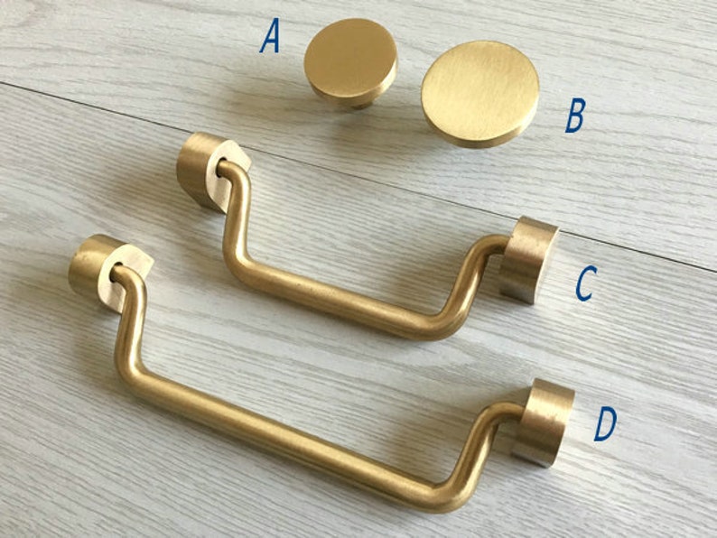 3.75 5 Brass Bail Pulls Drop Drawer Pull Handles Swing Etsy