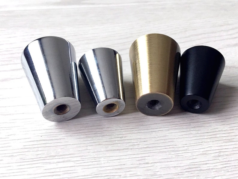 Conical Knob Tapered Knobs Brushed Nickel Gold Chrome Bronze Etsy