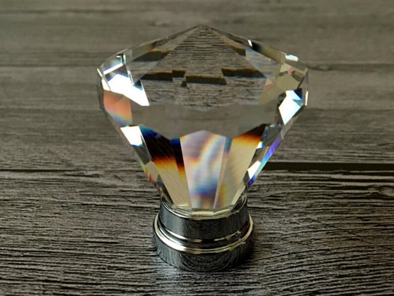 Large Crystal Knobs Drawer Knob Rhinestone Kitchen Etsy
