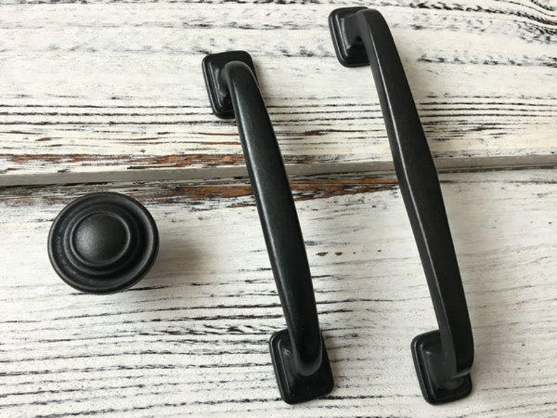 4 5 Cabinet Handles Pulls Antique Black Bronze Etsy