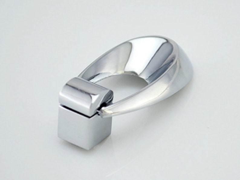 Dresser Pull Knobs Drawer Knob Pulls Handles Drop Rings Silver Chrome Kitchen Cabinet Pulls Knob Pull Handle Modern Decorative Hardware Oval