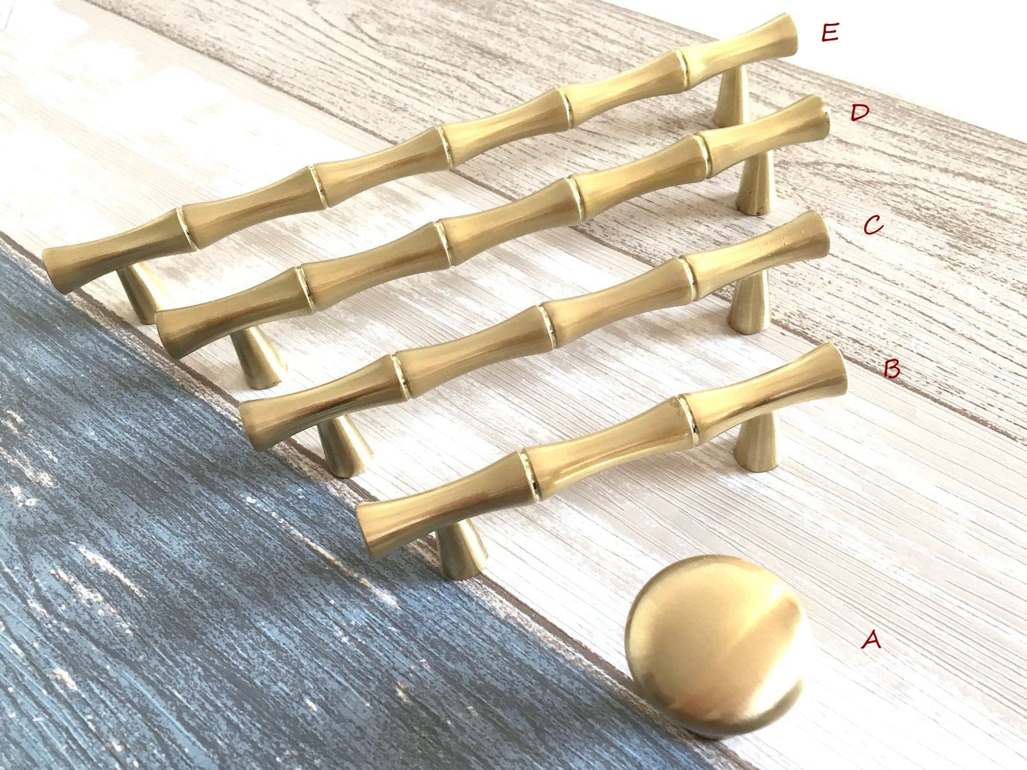 2.5 3.75 5 6.25 Gold Bamboo Drawer Etsy