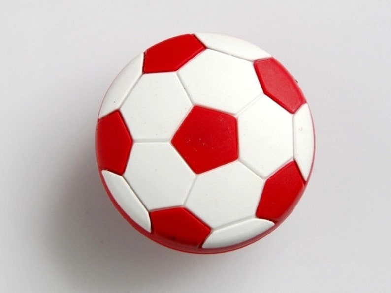 Kids Dresser Drawer Knobs Pulls Handles Football Soccer Black Etsy