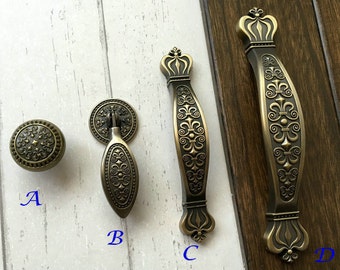 3.75" 5" Dresser Knobs Drawer Pulls Handles Knobs Antique Bronze / Vintage Style Kitchen Cabinet Door Handle Pull Knob Decorative 96 128 mm