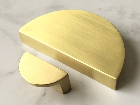 1 25 2 5 C C Half Circle Pull Brushed Gold Drawer Etsy