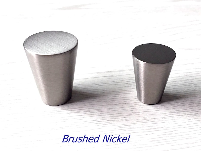 Conical Knob Tapered Knobs Brushed Nickel Gold Chrome Bronze Etsy