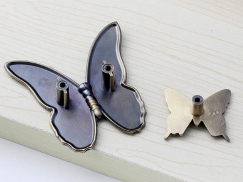 Butterfly Dresser Knobs Pulls Drawer Pull Handles / Kitchen Etsy