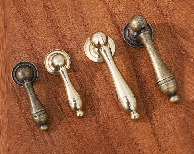 Brass Drop Pull Knob Dresser Knobs Drawer Knobs Pulls Knobs Etsy