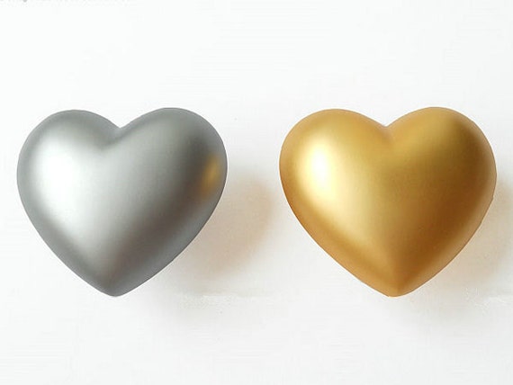 Heart Knob Kids Dresser Knobs Drawer Knobs Pull Gold Silver Etsy