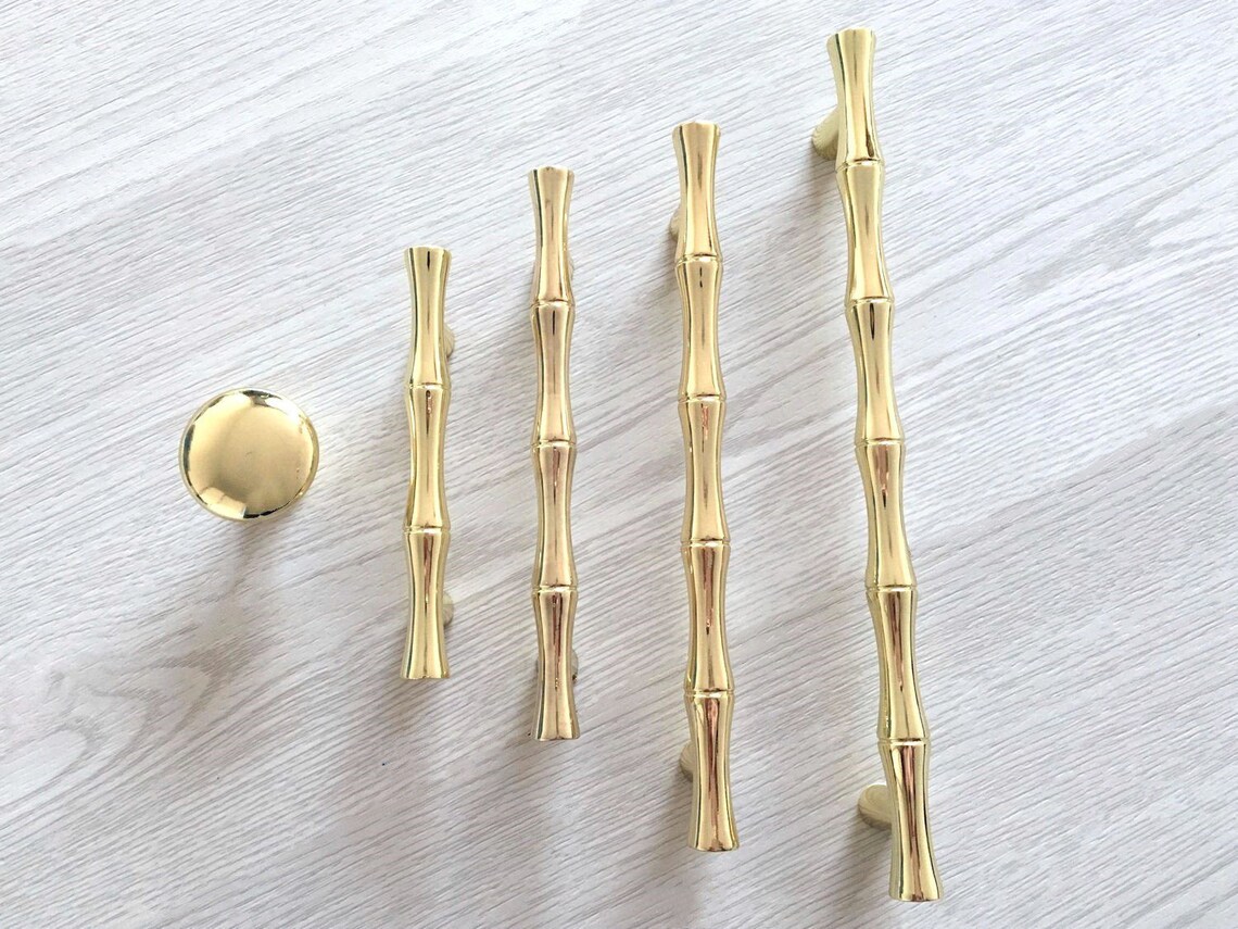 2.5 3.75 5 6.25 Gold Bamboo Dresser Pull Etsy