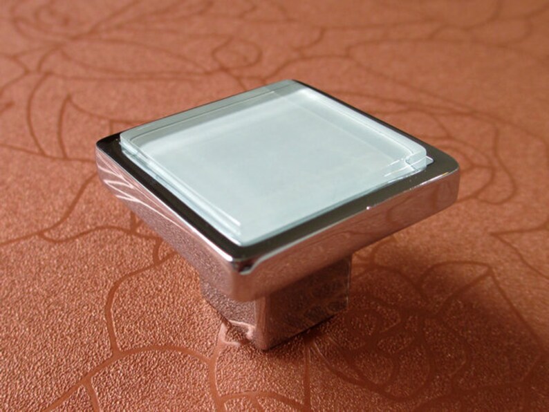 Glass Knobs Dresser Knob Drawer Knobs Pulls Handles Square Etsy
