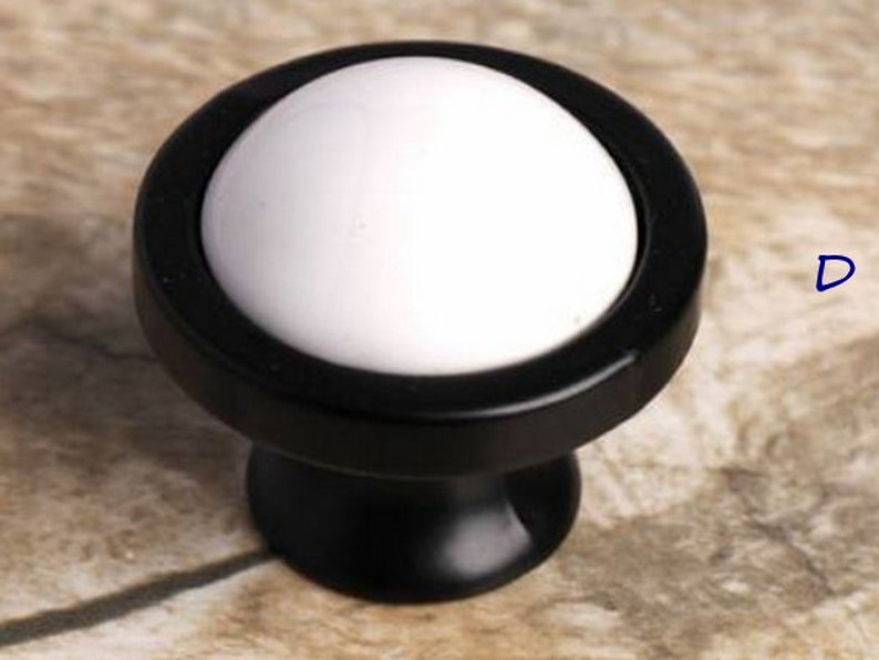 Dresser Knobs Drawer Knob Pulls Handles / Black White Ceramic Etsy