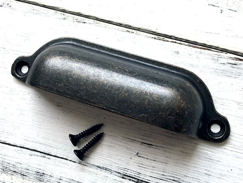 3.5 Vintage Style Cup Drawer Pulls Handles Knob Dresser Etsy