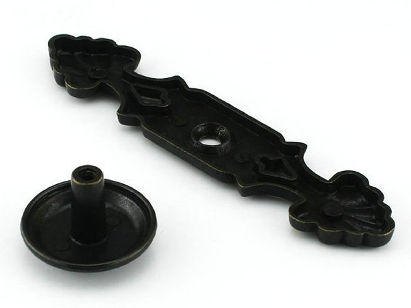 Dresser Knob Drawer Knobs Pulls Handles Back Plate Black Etsy