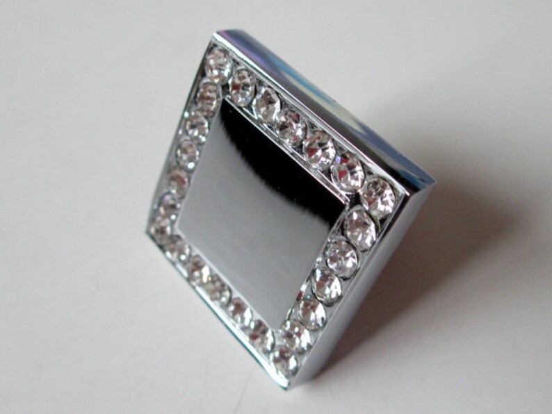 Crystal Glass Knobs Dresser Knob Clear Square Drawer Knobs Etsy