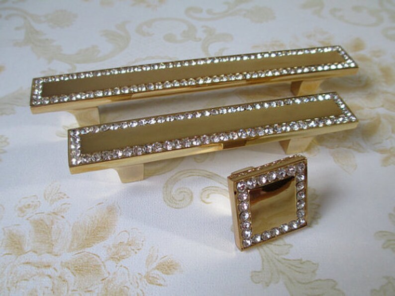 2.5 3.75 Gold Glass Dresser Pulls Drawer Pull Etsy