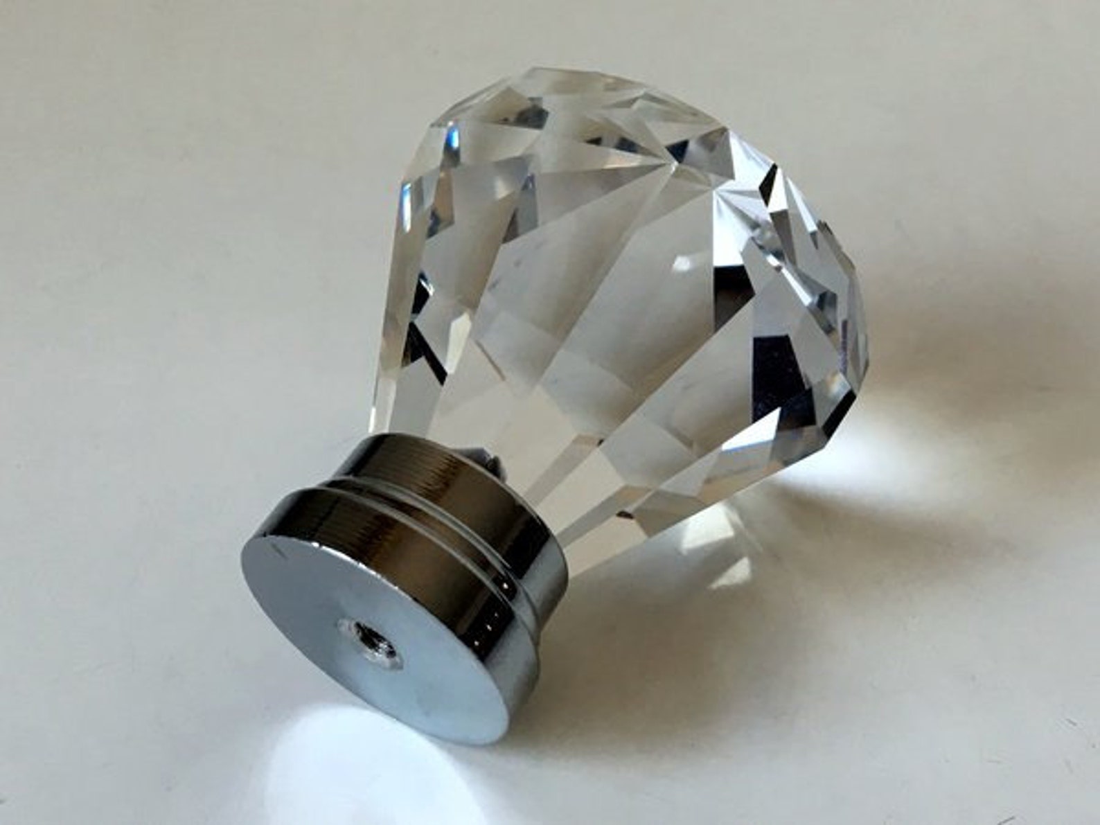 Large Crystal Knobs Drawer Knob Rhinestone Kitchen Etsy