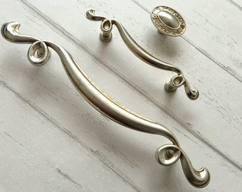 3.25" 6" Dresser Pull Handle Drawer Pulls Poignées Boutons Antique Silver Kitchen Cabinet Pulls vintage Furniture Decorative 3 1/4" 82 153 mm