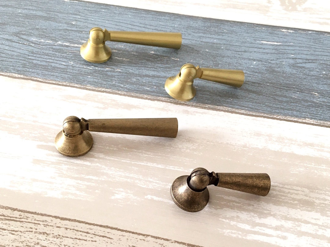 Brass Knobs Antique Bronze Dresser Knobs Drop Drawer Pull Handles Solid ...