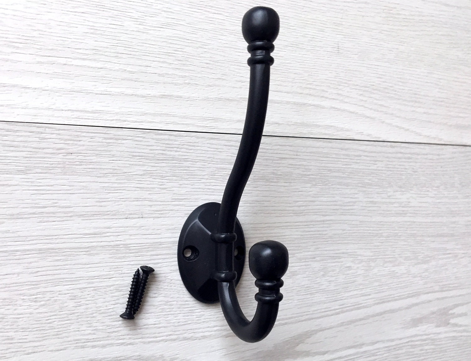 Black Wall Hooks Wall Hook Double Hooks Antique Bronze Brushed Etsy