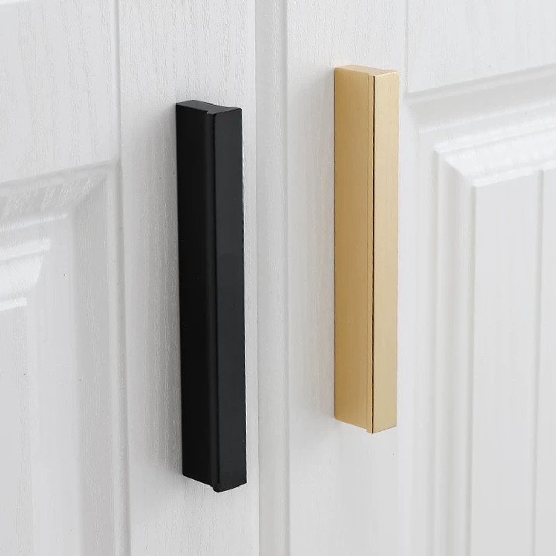 T Shaped Handles Pulls Brushed Gold Brass Matte Black Drawer