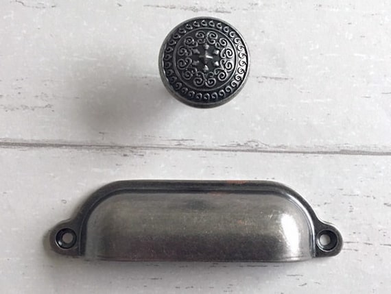 Antique Silver Black Dresser Knob Drawer Pulls Handles Knobs Antique Silver Black Dresser Knob, Antique Silver Kitchen Cabinet Pulls