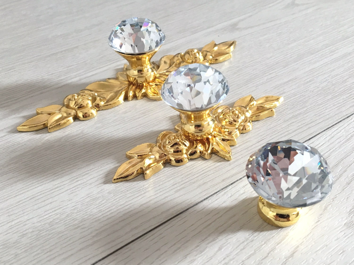 Glass Crystal Knob Gold Dresser Knobs Drawer Knob Pulls Pull Etsy