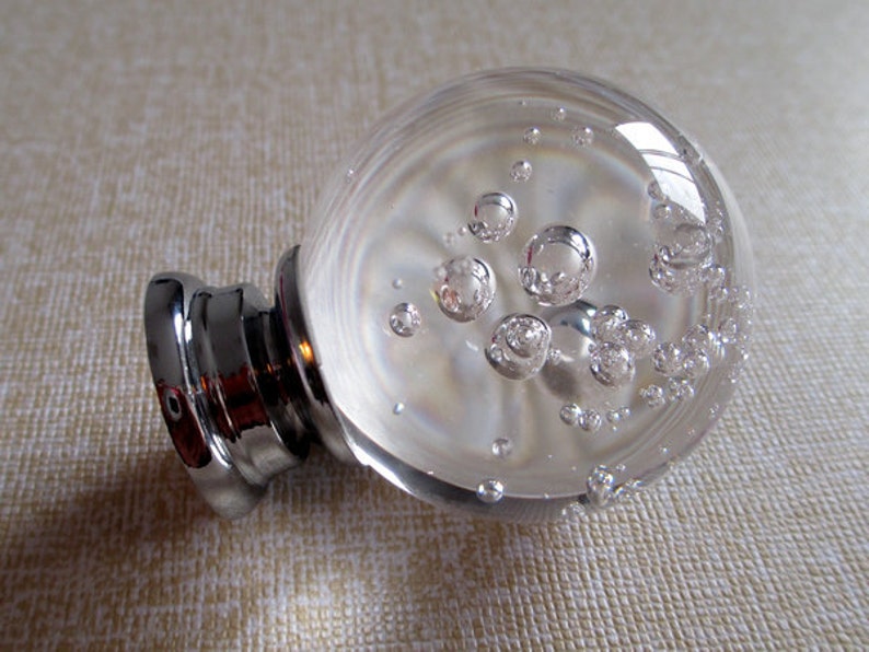 Bubble Glass Knobs Crystal Knob Drawer Knobs Dresser Pulls Etsy