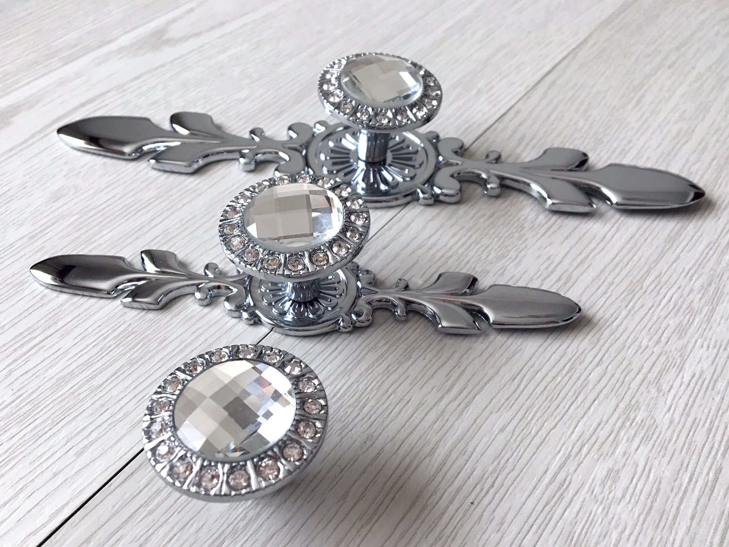 Crystal Knob Rhinestone Knobs Glass Dresser Knob Drawer Knobs Etsy UK