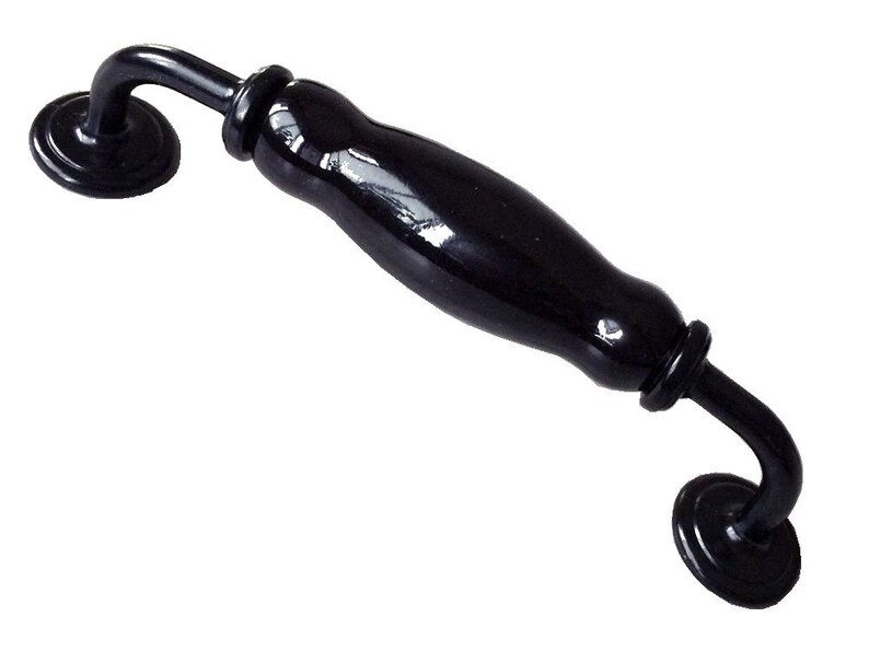5 6.3 Black Dresser Pull Ceramic Drawer Pulls Etsy