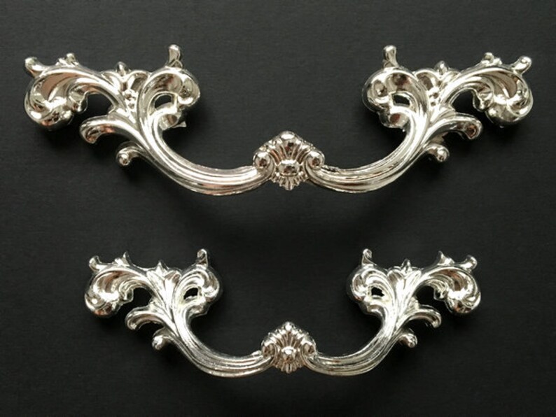 2.5 3.75 Drawer Pull Handles Knobs Dresser Pulls Silver Knob Shabby Chic Kitchen Cabinet Door Knob Pulls Decorative Hardware 64 96 mm