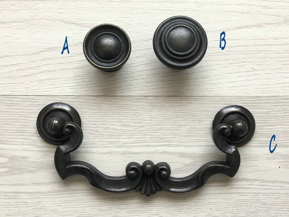 4 14 Drop Bail Drawer Pull Handles Knob Retro Antique Bronze Silver Black Vintage Style Kitchen Swing Cabinet Door Handle 4.25 108 mm