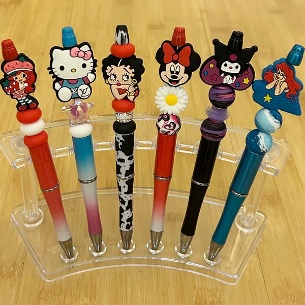 Character Beaded Pens/ Assorted Beaded Pens/Strawberry Shortcake/ Hello Kitty/ Minnie/ KuKu/ Ariel/ Betty Boop/ / Collectable Gifts