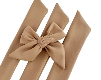 Set of 3 - Bow Strips - 3-4" Bows - Nude Swim Fabric - DIY Bows - Hand Tied Bow - Pre Tied Bow  - Tying Bow - Fabric Strips