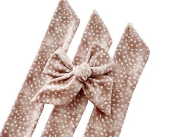 Set of 3 - Bow Strips - 3-4" Bows - Tan Fawn Double Brush Poly  - DIY Bows - Hand Tied Bow - Pre Tied Bow  - Tying Bow - Fabric Strips