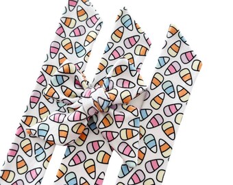 Set of 3 - Bow Strips - 3-4" Bows - Pastel Candy Corn Double Brushed  - DIY Bows - Hand Tied Bow - Pre Tied Bow  - Tying Bow - Fabric Strips
