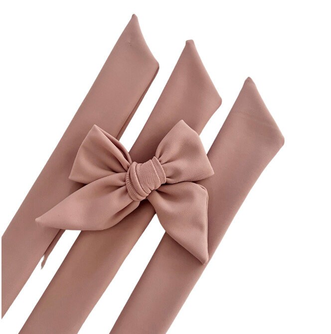 6cm Pre-Tied Satin Bows 20mm Wide Ribbon Pink & Rose Gold Gift Car