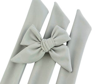 Set of 3 - Bow Strips - 3-4" Bows - Light Sage  Swim Fabric - DIY Bows - Hand Tied Bow - Pre Tied Bow  - Tying Bow - Fabric Strips